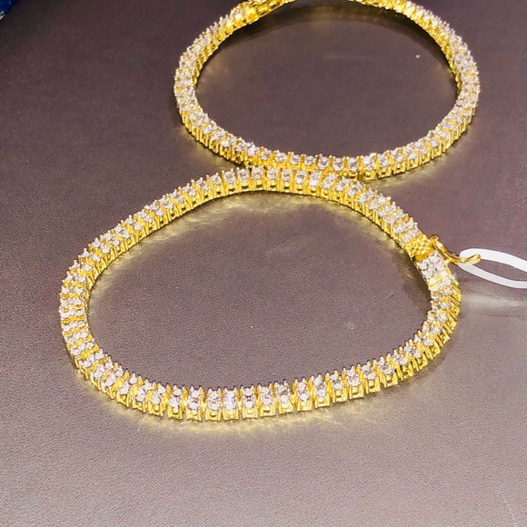 Rea diamond double row men tennis bracelet not CZ not fake unbeatable huge sale - Picture 6 of 13